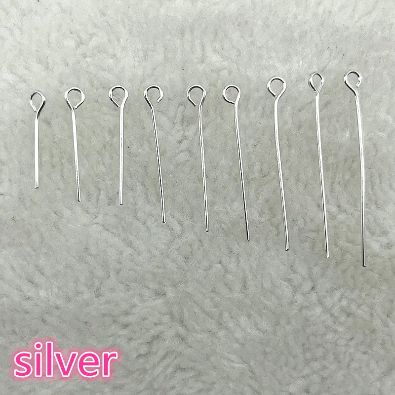 New 16 18 20 22 24 26 28 30 32mm Eye Head Pins Classic 6 Colors Plated Eye Pins for Jewelry Findings Making DIY Accessories