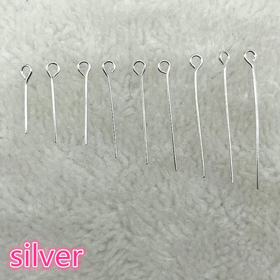 New 16 18 20 22 24 26 28 30 32mm Eye Head Pins Classic 6 Colors Plated Eye Pins for Jewelry Findings Making DIY Accessories
