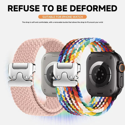 Braided Solo Loop Strap For Apple Watch band 44mm 45mm 46mm 40mm 41mm 42mm 49mm Bracelet iWatch Series Ultra 2 10 9 SE 8 7 6 5 4