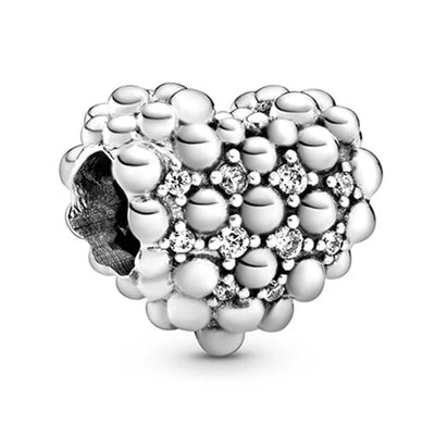 2024 New 925 Silver Plated Diamond Heart Bell Loose Charm Beads For Pandora DIY Bracelet Necklace Jewelry Accessories Gifts