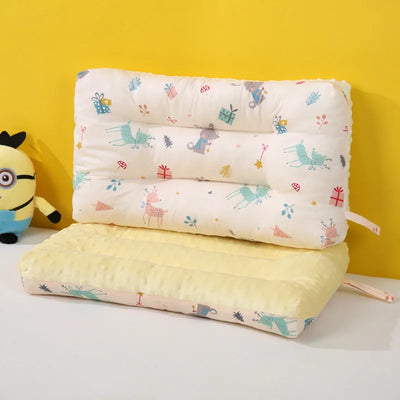 Baby Pillow Pure Cotton Infant Soothing Mood Soft Double-sided Breathable Pillow Cartoon Animal Kindergarten Nap Special Product