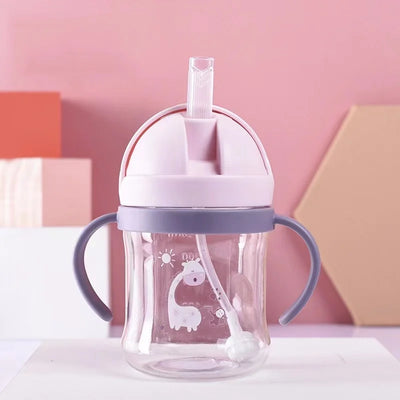 350/250ml Baby water straw cute anti-choking kindergarten children gravity ball water cup duck sippy cup baby drinking bottle