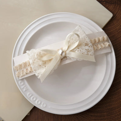 White Lace Bow Hair Bands Cute Elastic Headband Girl Korean Newborn Hair Bows Hairbands Babi Infant Kids Hair Accessories 머리띠