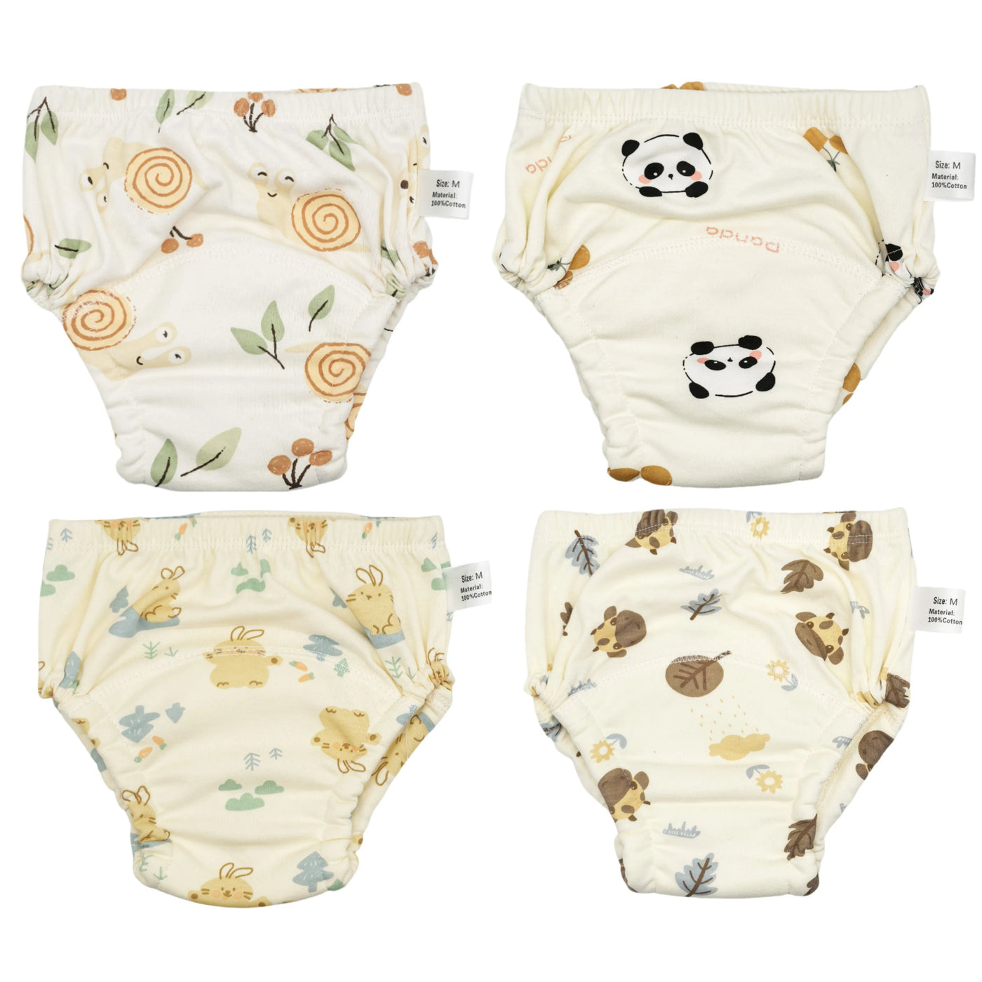 4PCS Baby Waterproof Diapers Pee Shorts Underwears Reusable Soft Ecological Cotton Toddler Potty Training Pants For Boys Girls