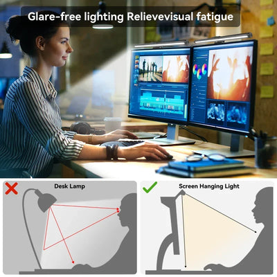LED Monitor Light Bar Computer Screen Hanging Lights RGB  Atmosphere Table Lamp For Work Study Read Gaming Dimming Lighting 44cm