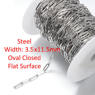 No Fade 2Meters Stainless Steel Chains for Jewelry Making DIY Necklace Bracelet Accessories Gold Chain Lips Beads Beaded Chain