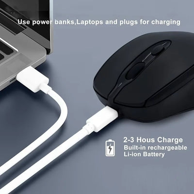 Rechargeable Wireless Mouse 2.4G Bluetooth-Compatible Wireless Computer Mouse USB Silent Gamer Mice For PC Laptop Macbook Tablet