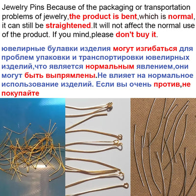 100pcs 15-50MM Stainless Steel Flat Head Eye Head Pins Jewelry Findings For Jewelry Making Supplies Ball Head Pins Accessories