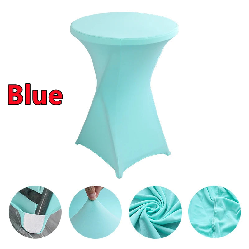 2/1PC Height Stretch Round Tablecloth Cocktail Table Cover Spandex Table Cloth Bar Hotel Party Wedding Elastic Table Cloth Decor