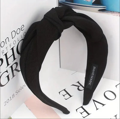 New Fashion Knotted Headbands for Women Solid Color Girls Cloth Hair Bands Wide Hairband Soft Hair Hoop Hair Accessories