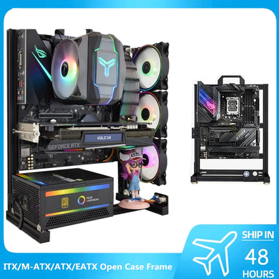 MOD ATX Open PC Case Frame For ITX MATX EATX Gamers Cabinet Aluminum Creative DIY Desktop Computer Chassis Tower Gaming