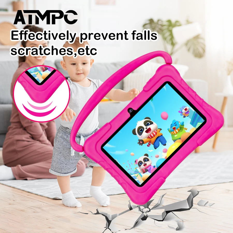 ATMPC Kids Tablet PC with iWawa Android 11 7 inch Tablet 3GB RAM+32GB ROM 2.4G WIFI Bluetooth 4.2 , Children's learning tablet