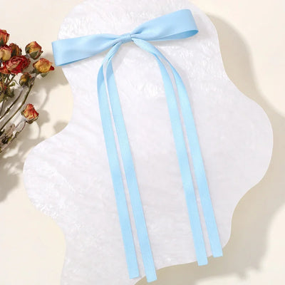 2pcs 2025 New Cute Ribbon Bow Headband Long Tassel Hair Clip Women's Hair Accessories Girls Party Headwear Side Clips Wholesale