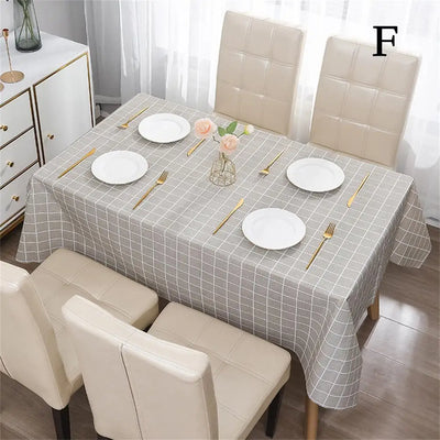 Nordic Style Grid Printed Household Waterproof  Oil Resistant Dining Table Cloth Table Cover Party Decoration Rectangular