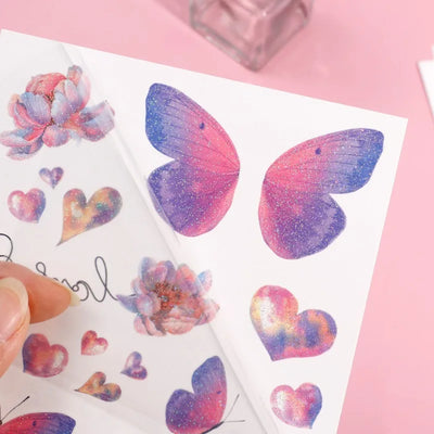 3D Fairy Butterfly Wings Shiny Tattoo Sticker Waterproof Eyes Face Body Art Fake Tattoos For Women Makeup Dance Music Festival