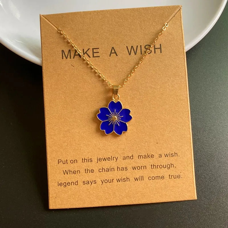 Korean Fashion Flower Pendant Necklace for Girl Women White Yellow Color Trendy Choker Necklace Gift for Summer Wholesale