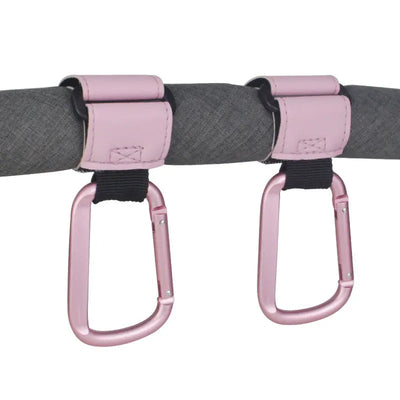 2pcs PU Leather Baby Bag Stroller Hook Rotatable Cart Organizer Pram Hook Pram Rotate 360 Degree Stroller Accessories