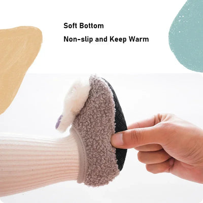 Autumn Winter Baby Slippers Toddler Plush Floor Sock Shoes Children Soft Sole Walking Shoes Indoor Home Anti-slip Kids Shoes