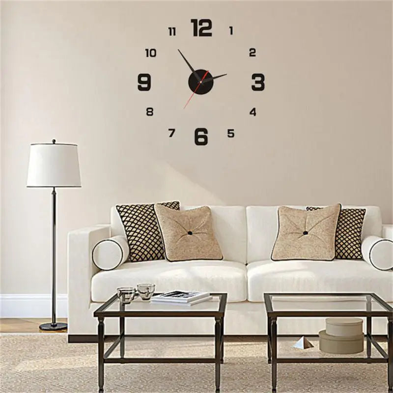 2025 Modern Design Large Wall Clock 3D DIY Quartz Clocks Fashion Watches Acrylic Mirror Stickers Living Room Home Decor Horloge