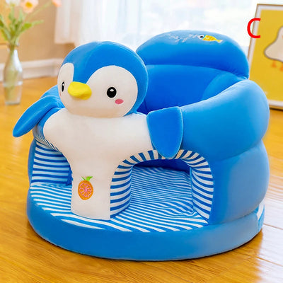 Baby Sitting Chair Cover Cute Animal Shaped Plush Sofa Case Infants Learning Support Seat Cushion