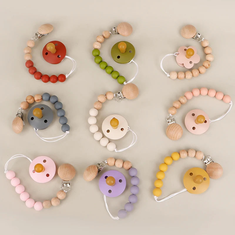 New Design Baby Silicone Pacifier Holder Pacifier Chain Clip Baby Nursing Cavity Toy Silicone Pacifier Baby Accessories