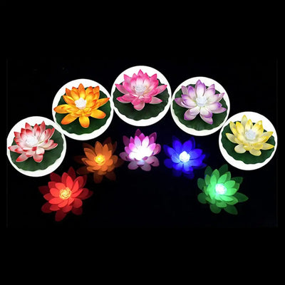 Solar Powered Night Light Energy Saving LED Lamp 18/28cm Artifical Floating Lotus Lotus Garden Pool Pond Fountain Decoration