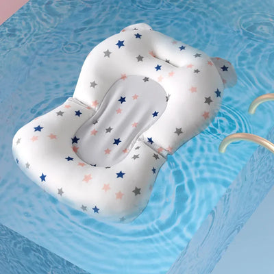 BABY BATH SEAT SUPPORT MAT FOLDABLE BATH TUB PAD & CHAIR NEWBORN BATHTUB PILLOW INFANT ANTI-SLIP SOFT COMFORT BODY CUSHION
