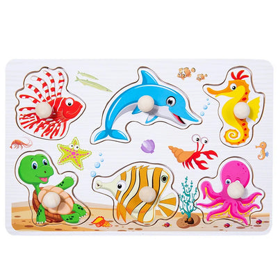 Wooden Puzzle Montessori Toys for Baby 1 2 3 Years Old Kids Alphabet Number Shape Matching Games Children Early Educational Toys