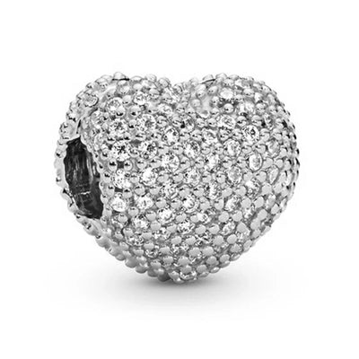 2024 New 925 Silver Plated Diamond Heart Bell Loose Charm Beads For Pandora DIY Bracelet Necklace Jewelry Accessories Gifts