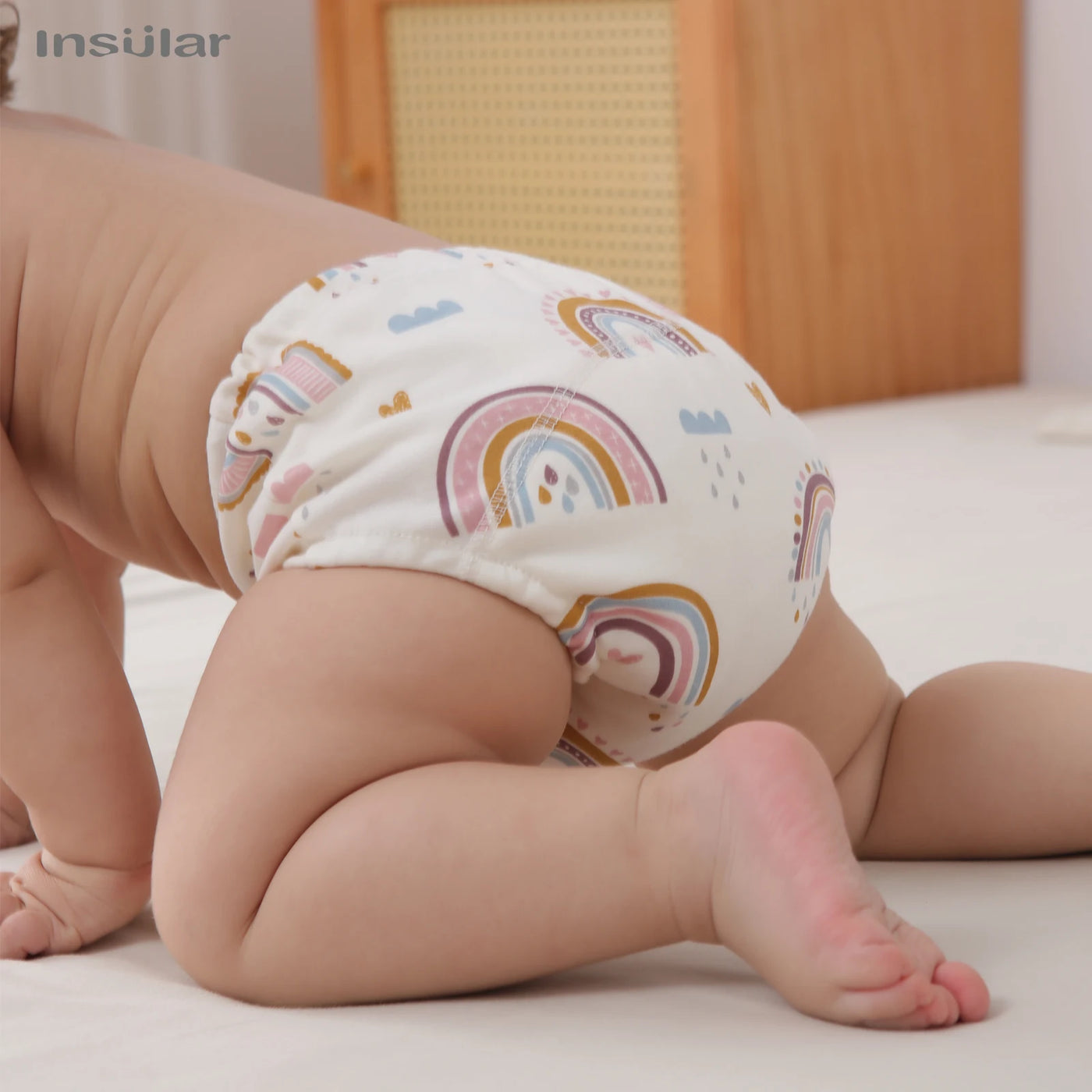 3PCS BABY COTTON TRAINING PANTS 6-LAYER WATERPROOF REUSABLE CLOTH DIAPERS FOR TODDLERS