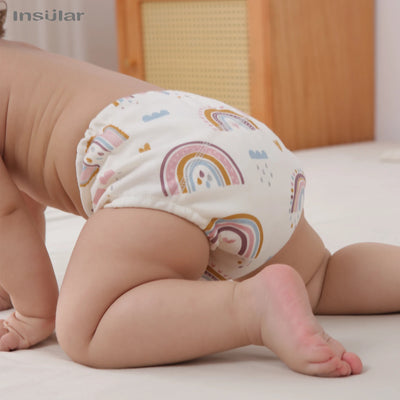 3PCS BABY COTTON TRAINING PANTS 6-LAYER WATERPROOF REUSABLE CLOTH DIAPERS FOR TODDLERS