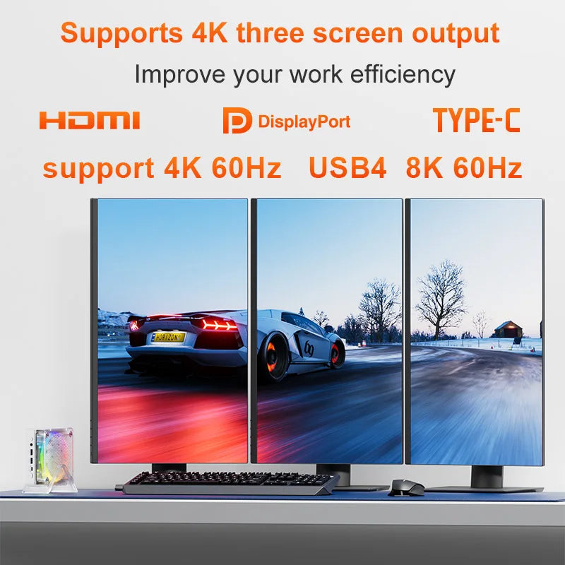 Genmachine 7640HS ES Mini PC Windows 11 Ryzen WiFi 6 Gaming PC 6Cores 12Threads CPU Supprot DDR5 4800MHz Diy Gaming Computer