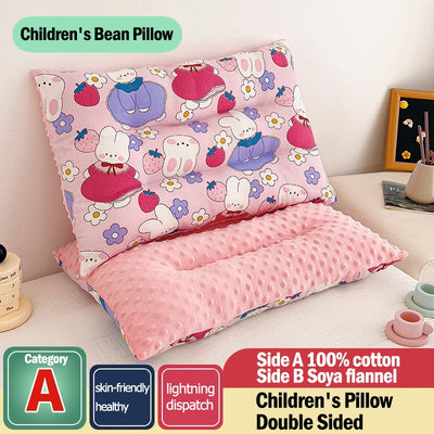 CARTOON COTTON BABY PILLOW WITH MEMORY FOAM SUPPORT – RECTANGULAR DOUDOU VELVET SLEEPING CUSHION FOR NEWBORN AND TODDLERS