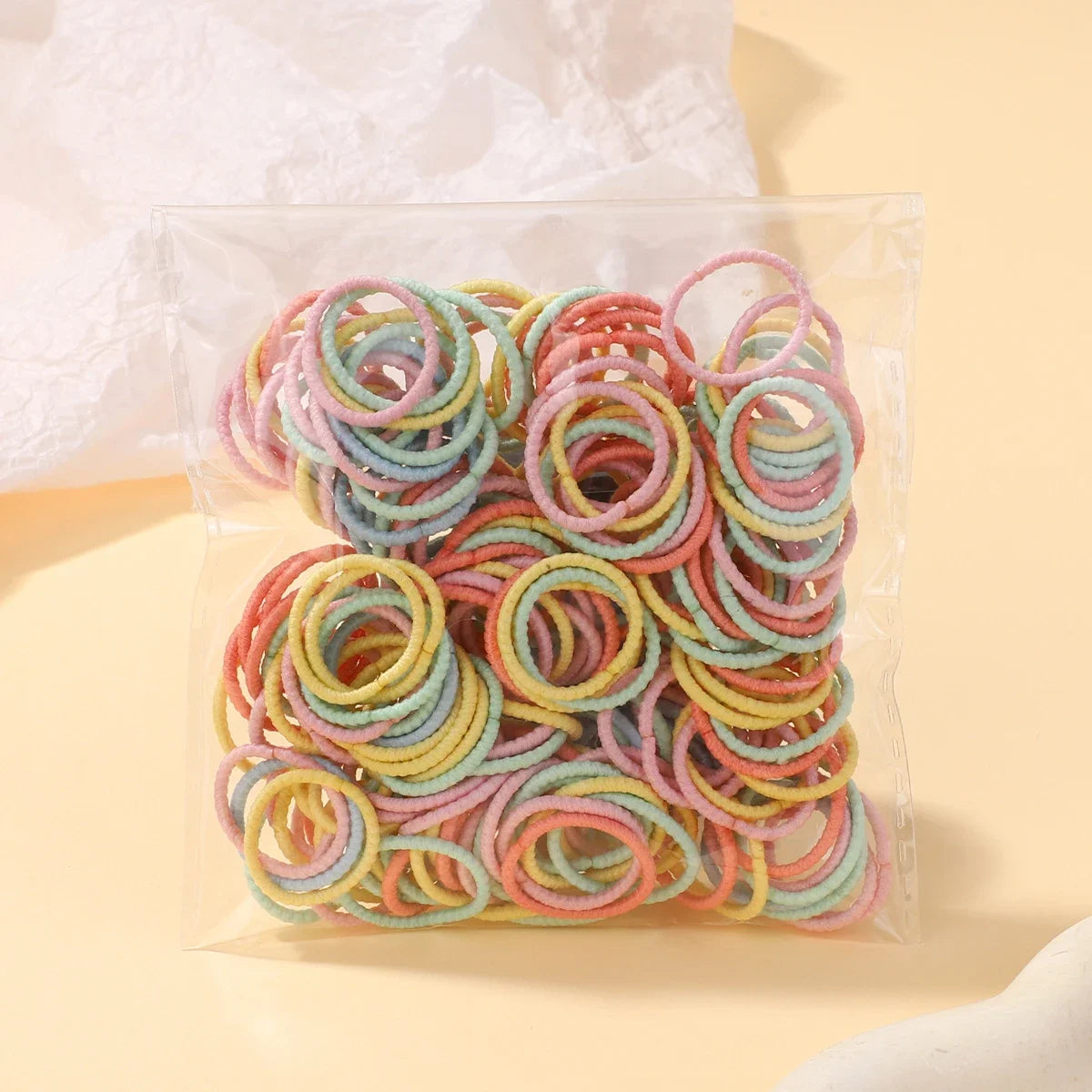 100Pcs/bag Girls Colorful Hair Bands Set Nylon Elastic Rubber Band Baby Ponytail Holder Scrunchies Kids Hair Accessories