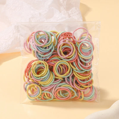 100Pcs/bag Girls Colorful Hair Bands Set Nylon Elastic Rubber Band Baby Ponytail Holder Scrunchies Kids Hair Accessories
