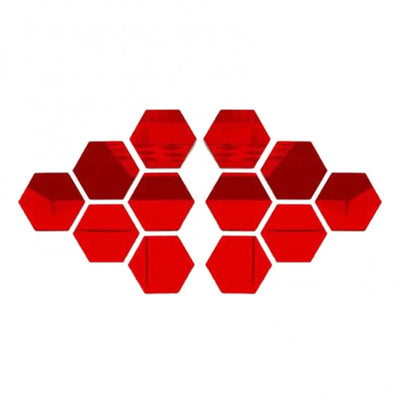 12Pcs Hexagonal Mirror Wall Sticker Background Removable Stereo Decal Home Decor DIY Decorations for Home Bedroom Living Room