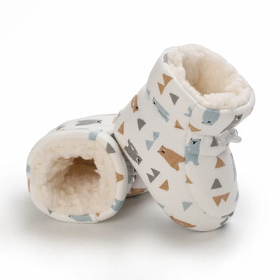 Winter Cute Cartoon Baby Boots for Boys and Girls Cotton Soft Sole Anti slip and Warm Preschool Children's Walking Shoes with