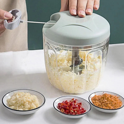 500ML / 900ML MANUAL MEAT MINCER & GARLIC CHOPPER – HAND-ROTATE VEGETABLE CUTTER & KITCHEN ACCESSORY