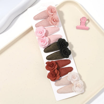 10Pcs/Lot Fresh Print Cotton Alloy Hair Clips for Kids Fabric Plaid BB Hairpins Girl Hairgripe Headwear Baby Hair Accessories