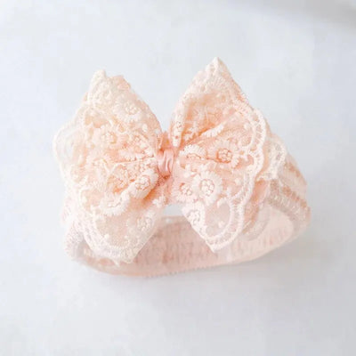 Sweet Lace Bow Baby Girl Headbands For Newborn Baby White Bowknot Hair Band Elastic Infant Hairband Hair Accessories