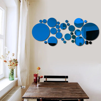 32pcs Modern Acrylic Mirror Wall Stickers 3D Home Decor DIY Art Ornaments Wall Sticker Living Room Bathroom Bedroom Decoration