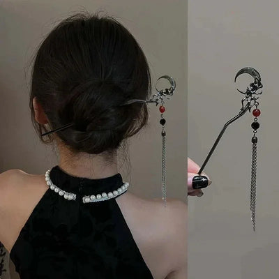New Chinese Style Butterfly Flower Tassel Hair Stick for Women Vintage Metal Hanfu Chopstick Hair Sticks Hair Accessories
