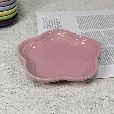 Plum Blossom Small Plate 5.5Inches 14cm Rainbow Sauce Plate Flower Shaped Pet Gradual Spike Bone Plate Tableware Ceramic Dishs