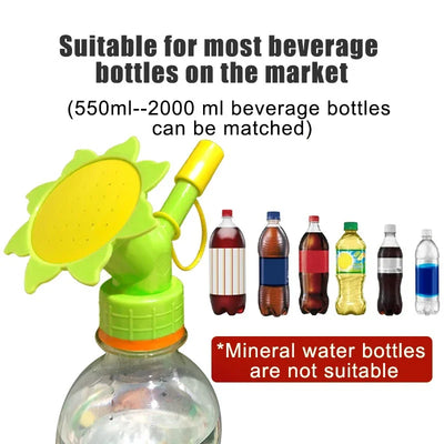 2-In-1 Bottle Cap Sprinker Home Garden Mini Watering Can Double Head Water Spout Bonsai Nozzle for Indoor Outdoor Seedling Plant