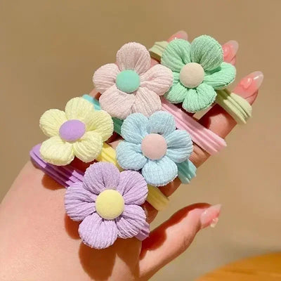 10Pcs/Set Big Bow Flower Elastic Hairbands Children Girls Sweet Hair Ties Fashion Headbands Hair Accessories Rubber Band For Kid