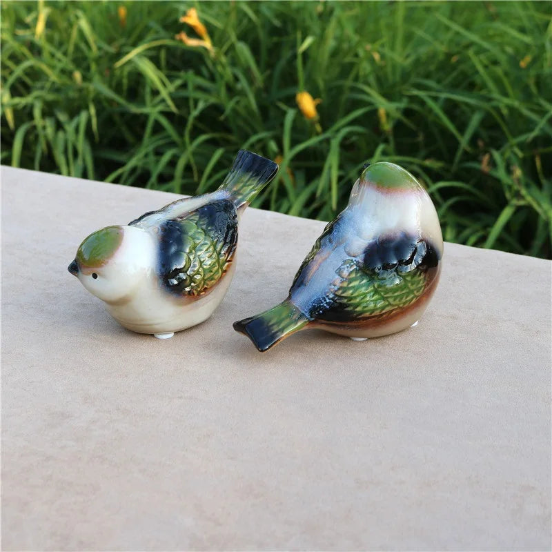 Porcelain Couple Bird Figurine Ceramic Birdie Lovers Miniature Decoration Craft Ornament Valentine's Day Gift for Wedding Favors