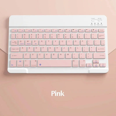 10-INCH SPANISH/ENGLISH BLUETOOTH KEYBOARD – WIRELESS RECHARGEABLE UNIVERSAL KEYBOARD FOR IPAD AIR/PRO, PHONE, TABLET, LAPTOP
