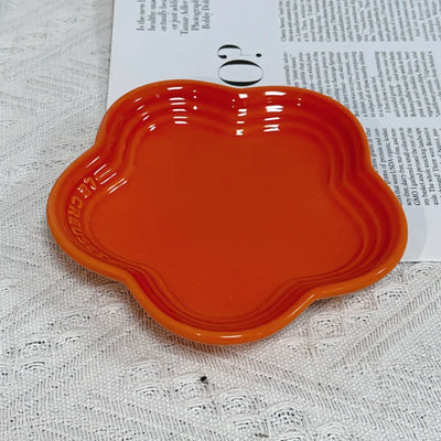 Plum Blossom Small Plate 5.5Inches 14cm Rainbow Sauce Plate Flower Shaped Pet Gradual Spike Bone Plate Tableware Ceramic Dishs