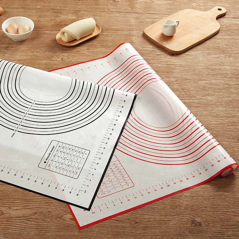Large Size Silicone Kneading Pad Non-Stick Surface Rolling Dough Mat With Scale Kitchen Cooking Pastry Sheet Oven Liner Bakeware