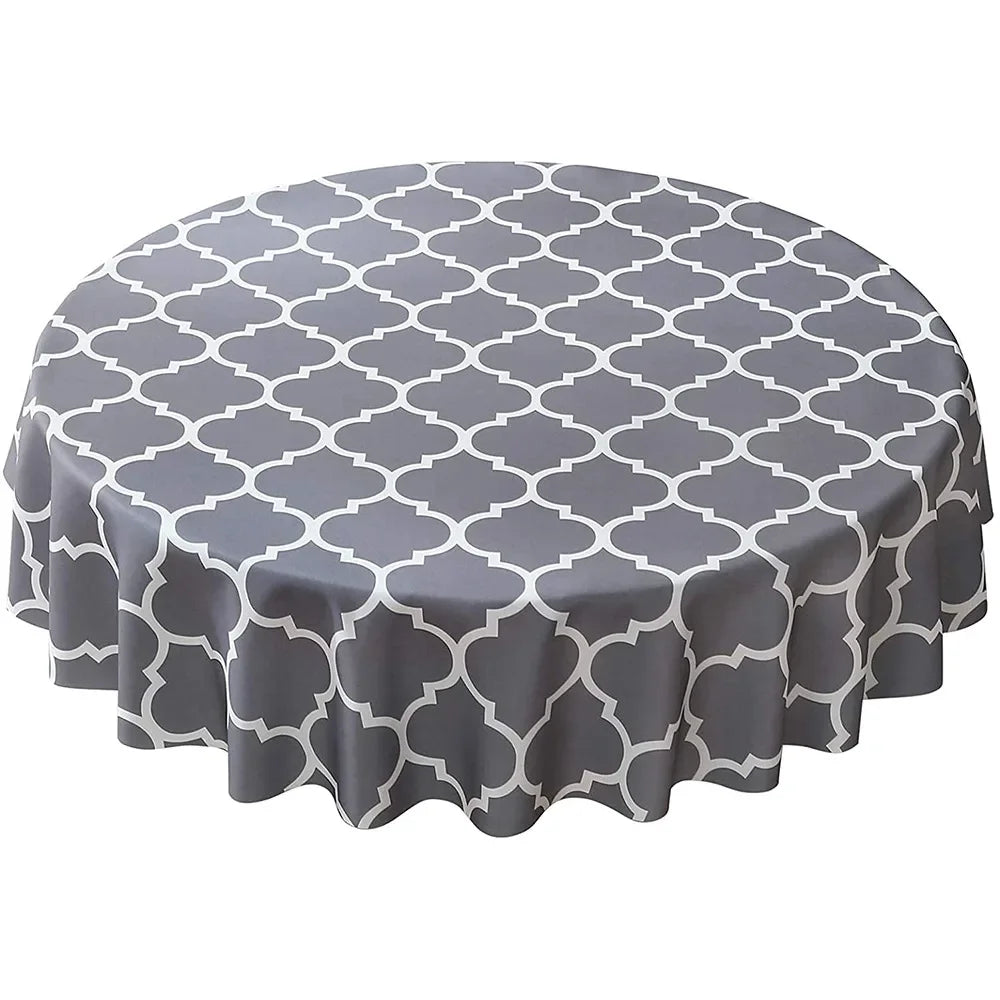 Round Tablecloths Classic American Plaid Waterproof Oil-resistant Prints Wash-free Household Dining Table Coffee Table Picnic